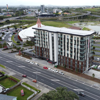 hotel building arial photo Ramada suites